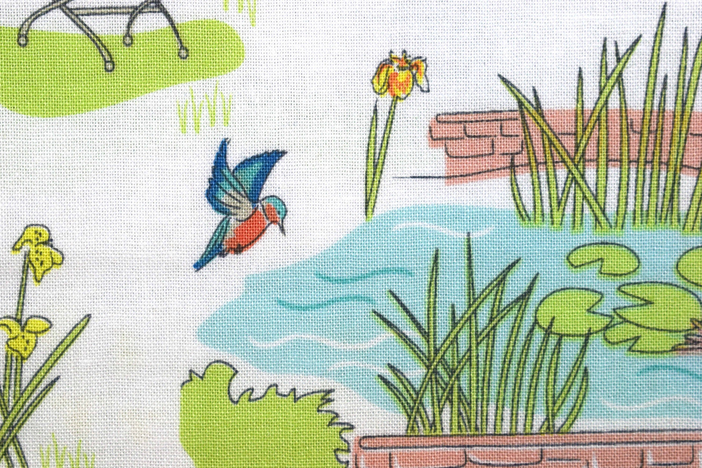 Country garden fabric, quilting fabric, Lily pad by Debbie Shore fabric Price by the Half Metre The Quilt Sanctuary