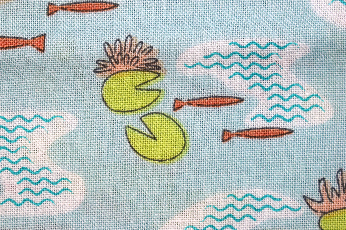 Garden Pond fabric, quilting fabric, Lily pad by Debbie Shore fabric Price by the Half Metre The Quilt Sanctuary