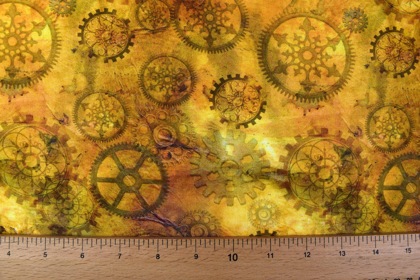 Cog fabric, Quilting fabric, cotton fabric, quilting treasures, Steampunk Halloween, Price by the Half Metre The Quilt Sanctuary