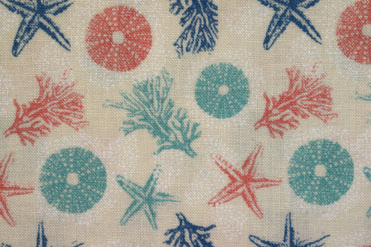 Star fish Fabric, cotton quilting fabric, Driftwood - Price by the Half Metre The Quilt Sanctuary
