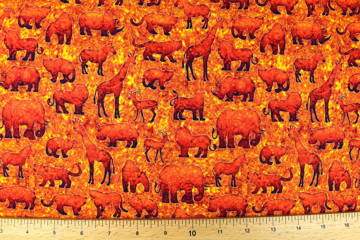 Animal silhouettes fabric, Quilting fabric, cotton fabric, quilting treasures, Serengeti, Price by the Half Metre The Quilt Sanctuary
