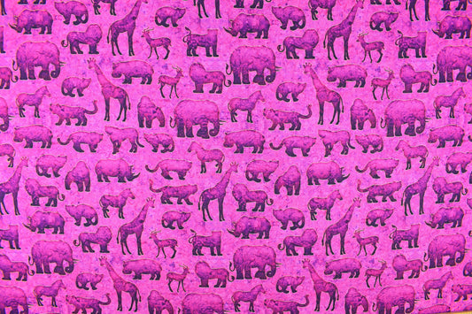 Pink Animal silhouettes fabric, Quilting fabric, cotton fabric, quilting treasures, Serengeti, Price by the Half Metre The Quilt Sanctuary
