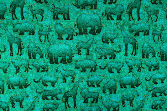 African Animal silhouettes fabric, Quilting fabric, cotton fabric, quilting treasures, Serengeti, Price by the Half Metre The Quilt Sanctuary