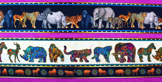 Animal Border fabric, Quilting fabric, cotton fabric, quilting treasures, Serengeti, Price by the Half Metre The Quilt Sanctuary