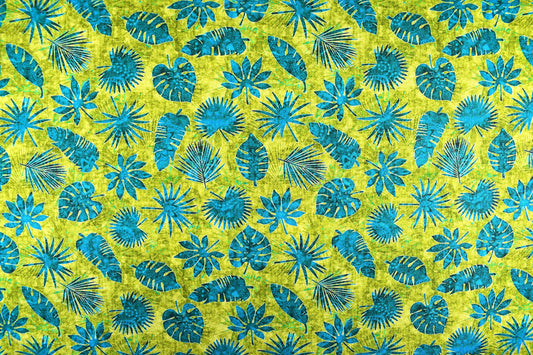 Green tropical foliage fabric, Quilting fabric, cotton fabric, quilting treasures, Serengeti, Price by the Half Metre The Quilt Sanctuary