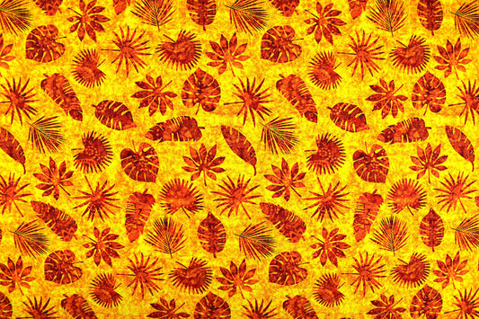 Burnt orange tropical foliage fabric, Quilting fabric, cotton fabric, quilting treasures, Serengeti, Price by the Half Metre The Quilt Sanctuary
