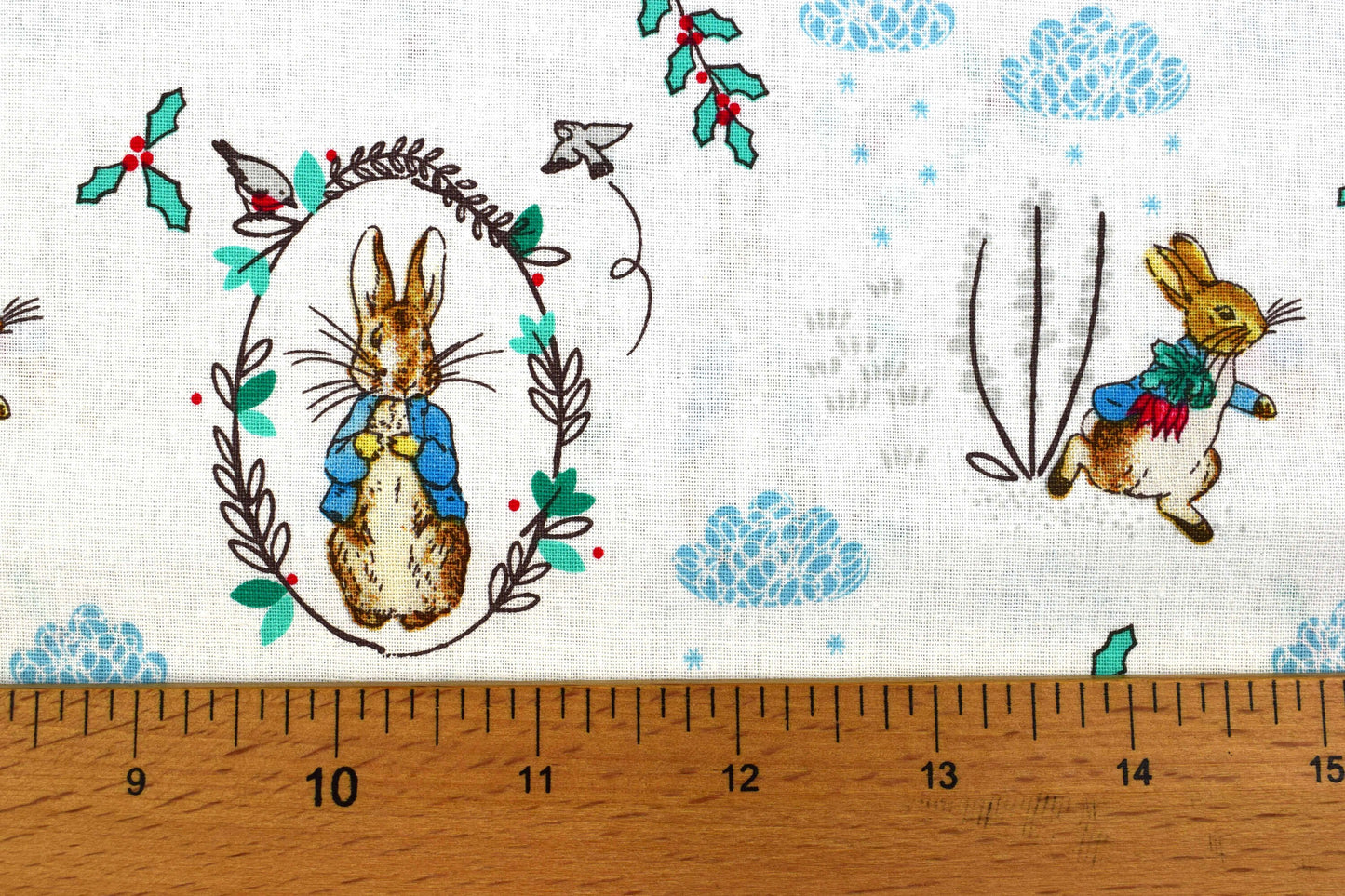 Peter Rabbit Christmas quilting fabric, Peter Rabbit, Beatrix Potter - Price by the Half Metre The Quilt Sanctuary