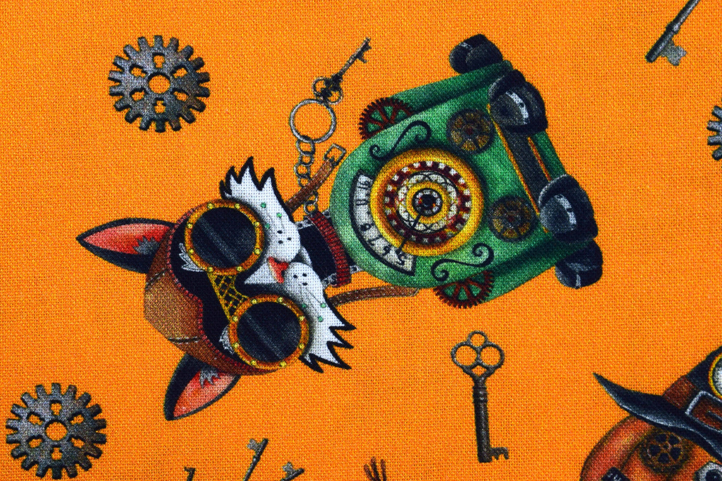 Steampunk Halloween farbic, Quilting fabric, cotton fabric, quilting treasures, Price by the Half Metre The Quilt Sanctuary