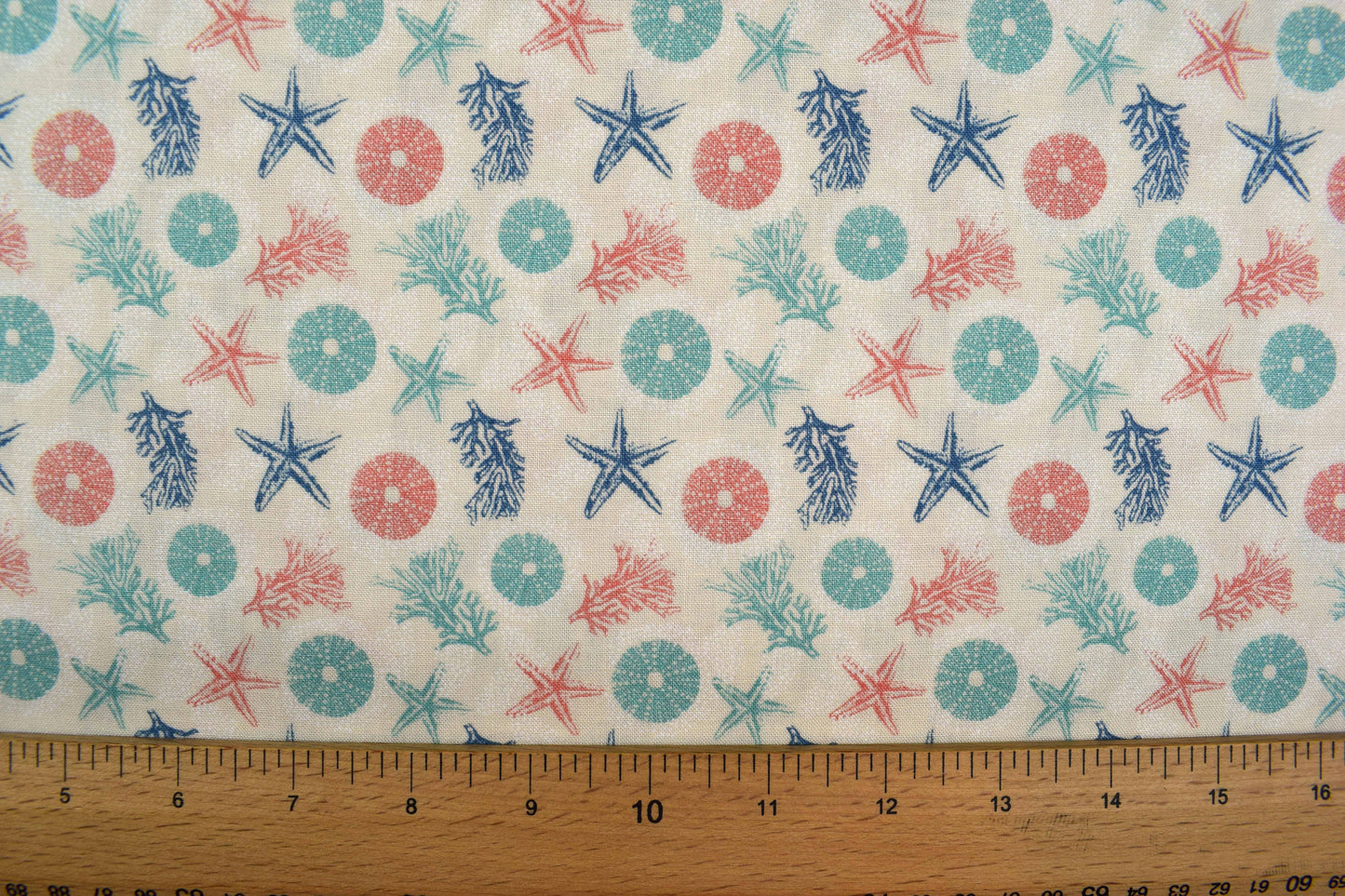 Star fish Fabric, cotton quilting fabric, Driftwood - Price by the Half Metre The Quilt Sanctuary