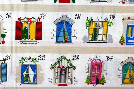 Merry Christmas fabric advent calendar panel, re-usable advent calendar The Quilt Sanctuary