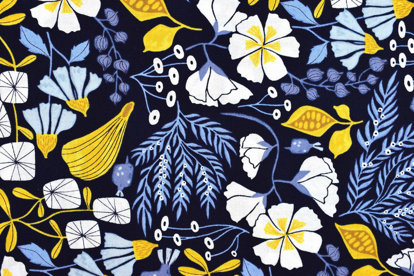 Navy floral fabric, Quilting fabric, cotton fabric, Dear Stella fabric - Price by the Half Metre The Quilt Sanctuary