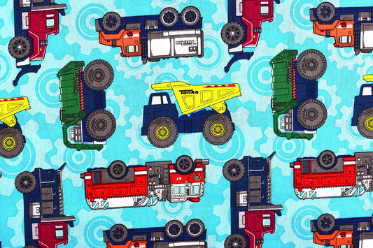 Tonka truck Quilting Fabric, truck fabric By camelot fabrics - Price by the Half Metre The Quilt Sanctuary