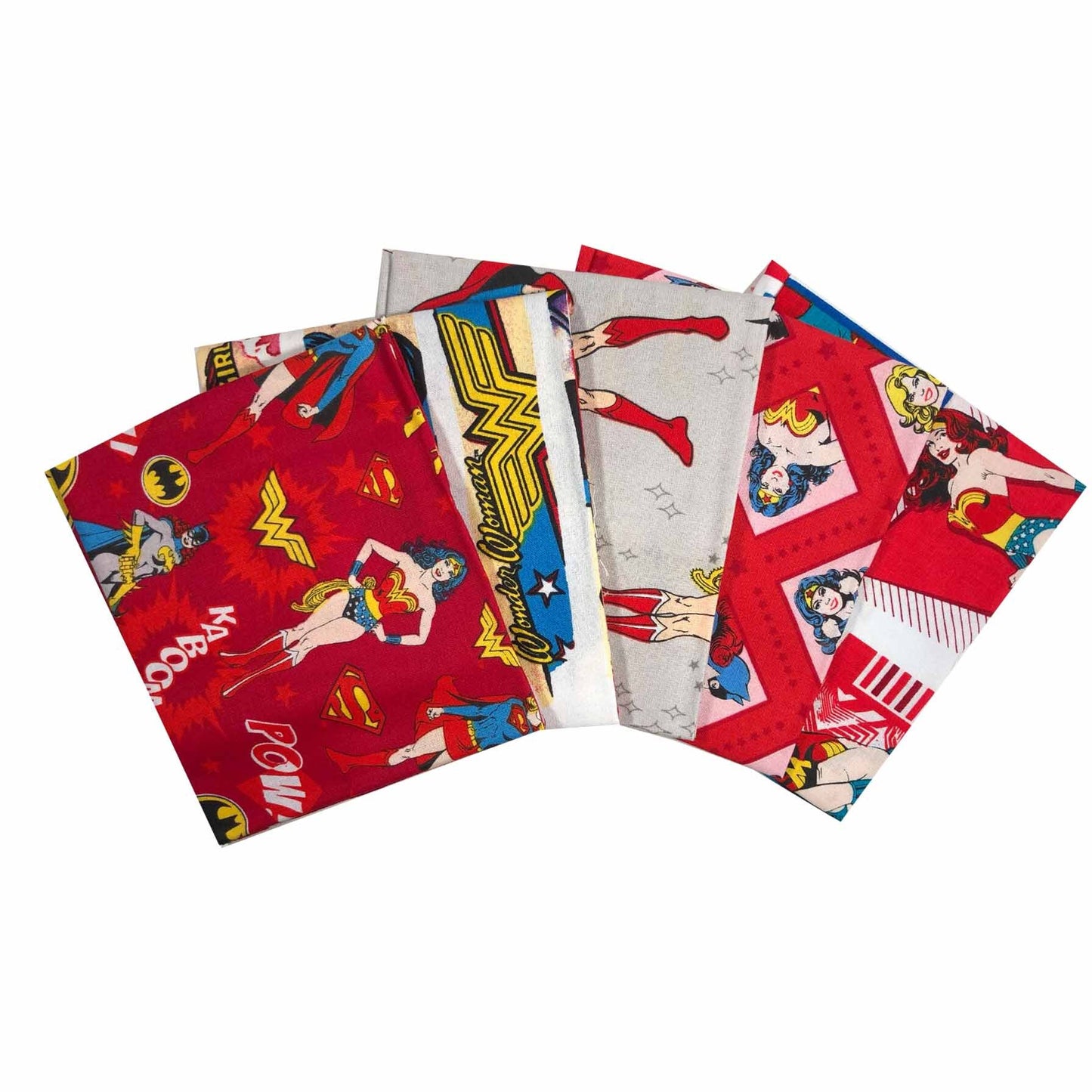 Wonder women fat Quarter Bundle, Justice league fabric, DC heroines The Quilt Sanctuary