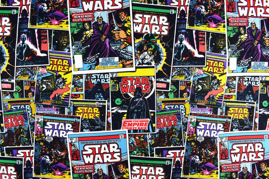 Star wars Quilting Fabric, Cotton Fabric, Star Wars Comic fabric - Price by the Half Metre The Quilt Sanctuary