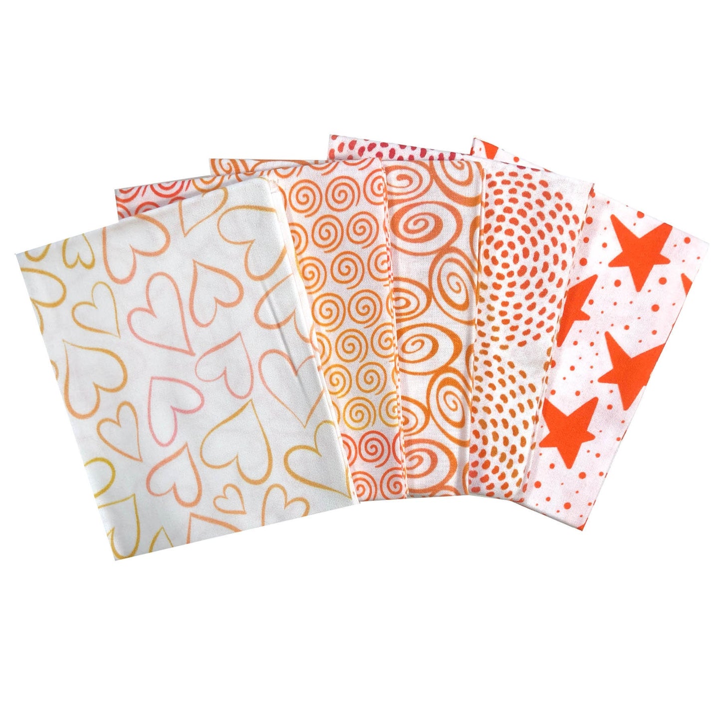 Orange and lemon fat Quarter Bundle, blender fabric, quilting fabric The Quilt Sanctuary