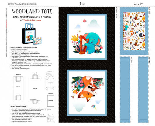 Woodland tote bag, Easy to sew tote bag and purse - NOT READY MADE The Quilt Sanctuary