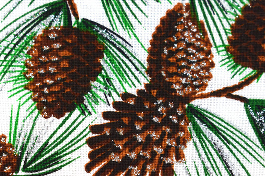Christmas Pinecone Fabric, Christmas Glitter fabric - Price by the Half Metre The Quilt Sanctuary