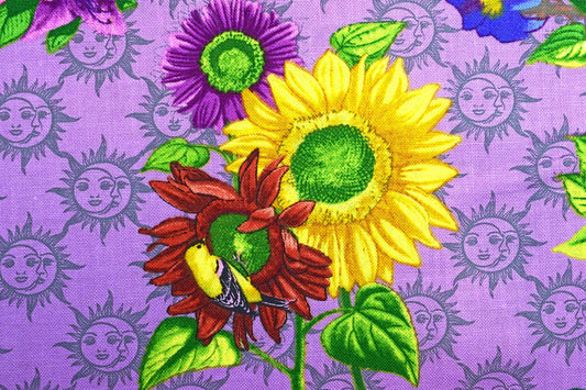 Floral Sundial Fabric, Cotton Quilting fabric, Old farmers Almanac - Price by the Half Metre The Quilt Sanctuary