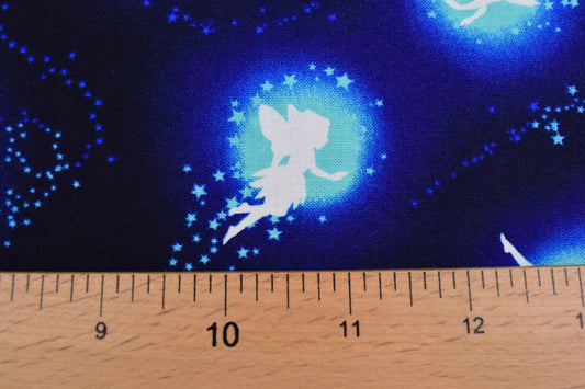 Glow in the dark Fairy Fabric, Quilting fabric, cotton fabric - Price by the Half Metre The Quilt Sanctuary