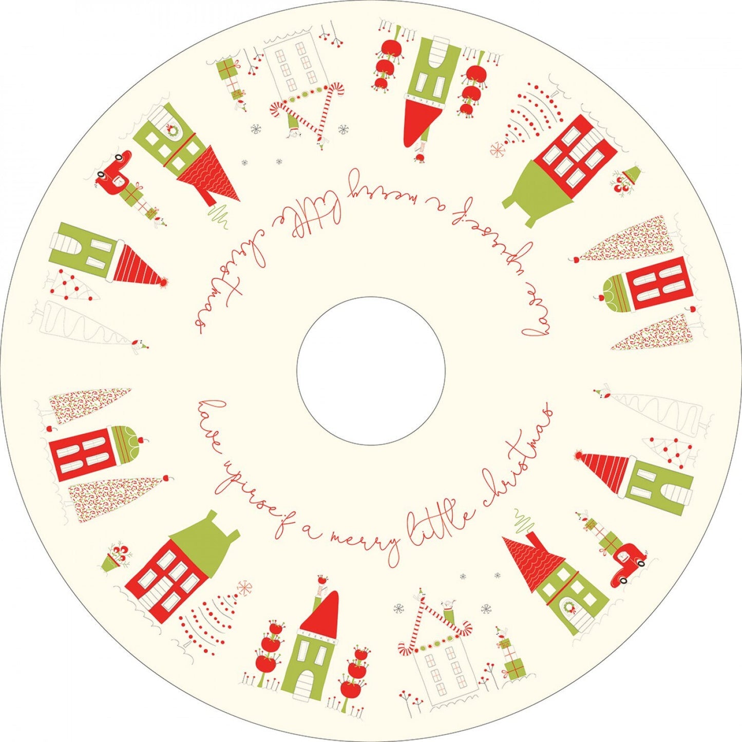 Christmas tree skirt panel, Merry Christmas, Quilting fabric - NOT FINISHED PRODUCT panel only The Quilt Sanctuary