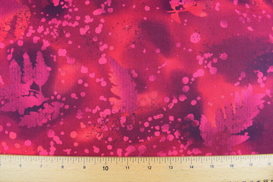 Red Batik Extra wide quilt backing fabric, cotton quilting fabric, Fossil fern - price per half metre The Quilt Sanctuary