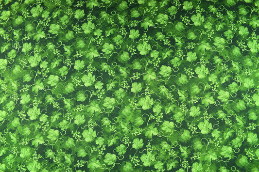 Green Grape Vine Fabric, Quilting fabric, cotton fabric, You had me at Wine - Price by the Half Metre The Quilt Sanctuary