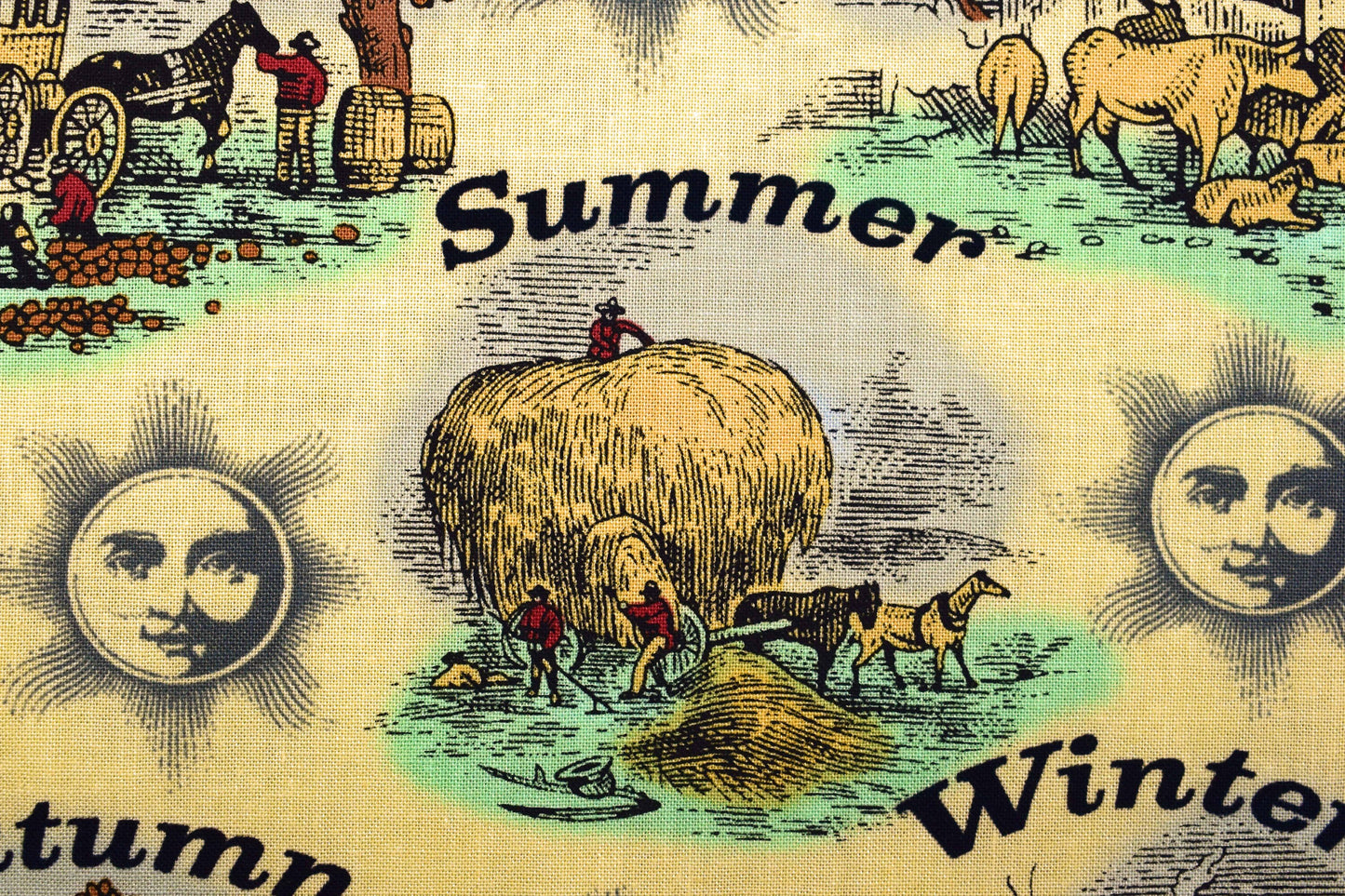 Four Seasons fabric, quilting fabric, old farmers almanac - Price by the Half Metre The Quilt Sanctuary