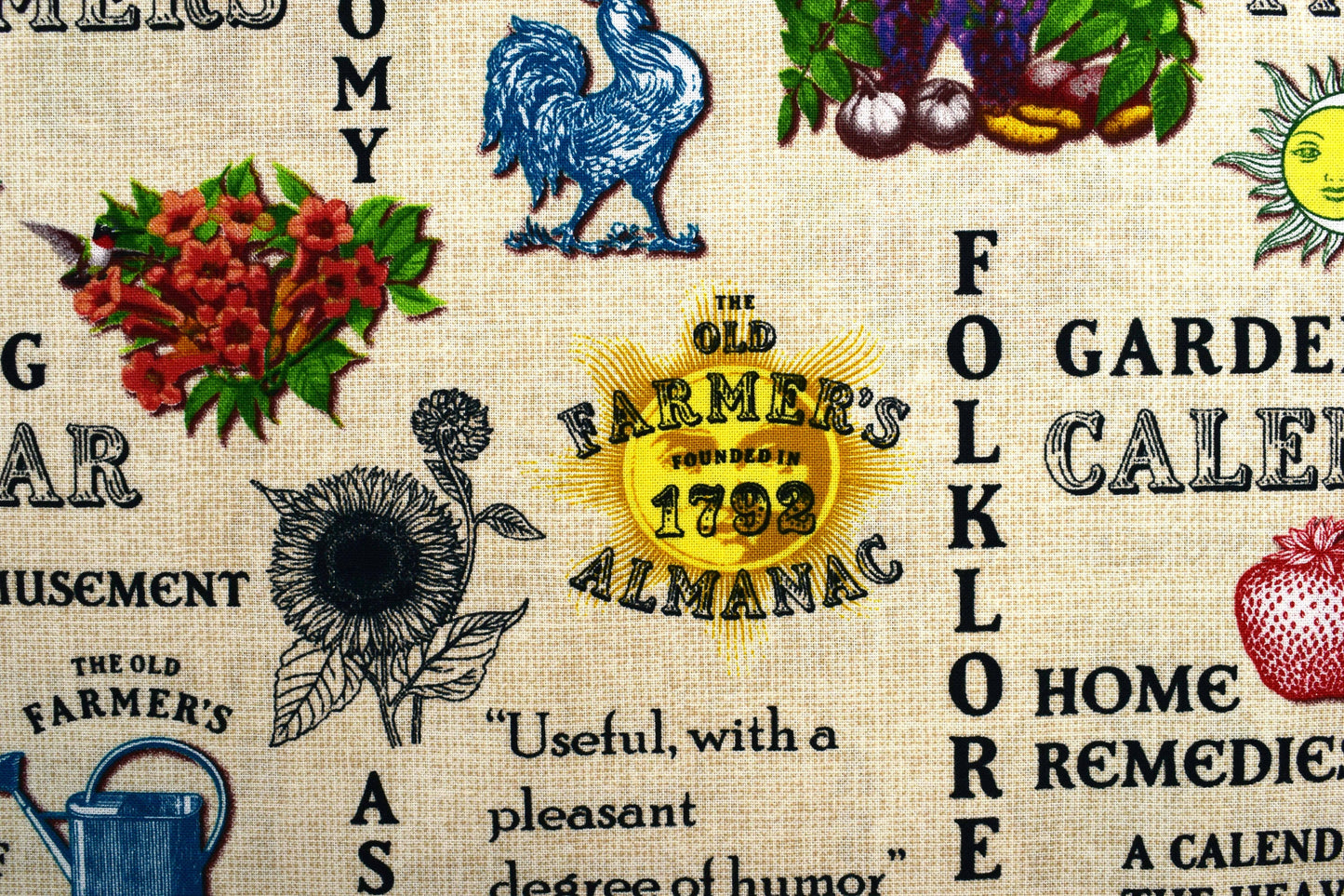 Country life fabric bundle, old farmers almanac collection, Quilting fabrics , cotton fabric, The Quilt Sanctuary