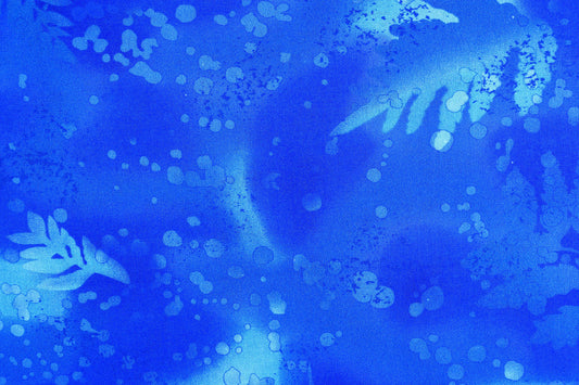 Blue Batik Extra wide quilt backing fabric, cotton quilting fabric, Fossil fern - price per half metre The Quilt Sanctuary