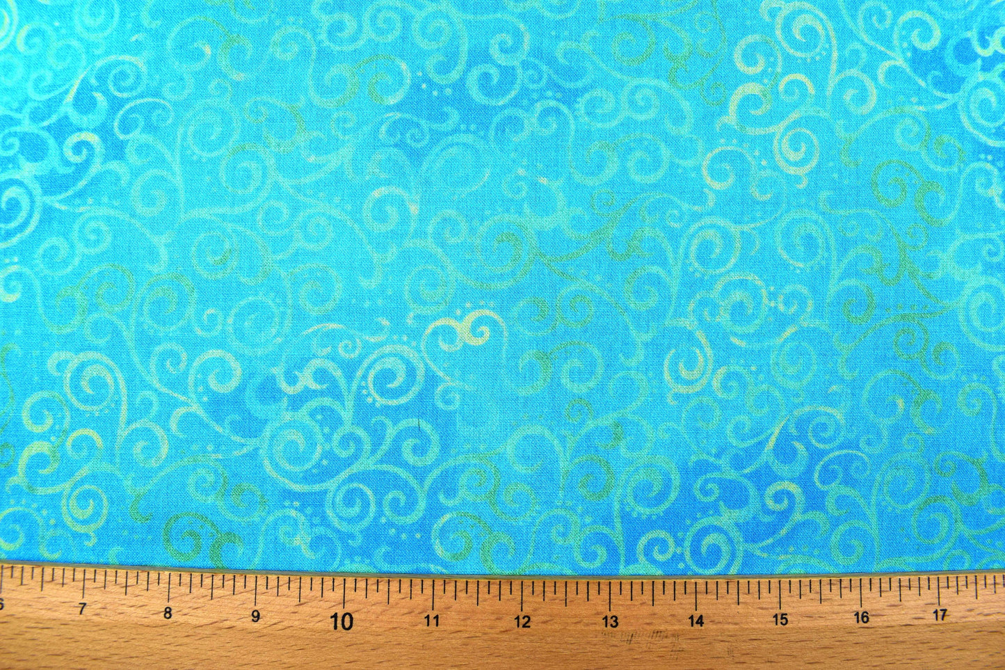 Tonal Aqua Extra wide quilt backing fabric, cotton quilting fabric, Ombre Scrolls, price per half metre The Quilt Sanctuary