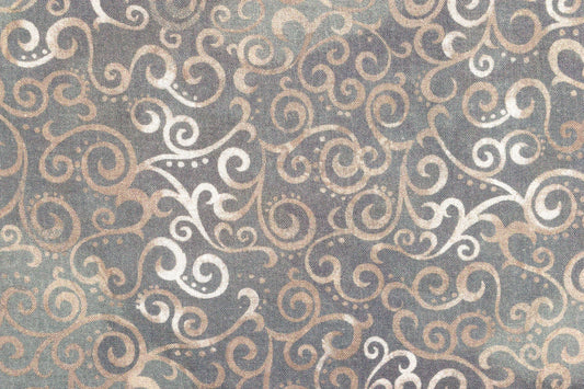 Tonal Grey Extra wide quilt backing fabric, cotton quilting fabric, Ombre Scrolls, price per half metre The Quilt Sanctuary
