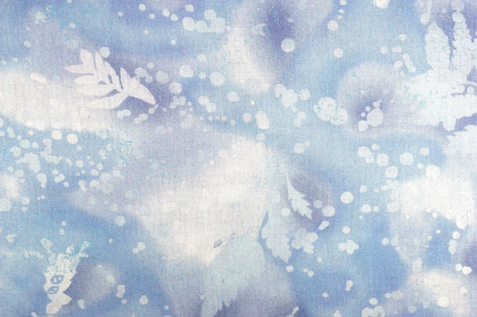 Sky Blue Batik Extra wide quilt backing fabric, cotton quilting fabric, Fossil fern - price per half metre The Quilt Sanctuary