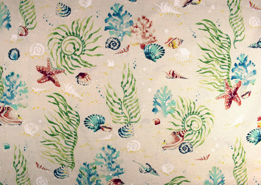 Sea Shell Fabric, cotton quilting fabric, Sunset Coast - Price by the Half Metre The Quilt Sanctuary