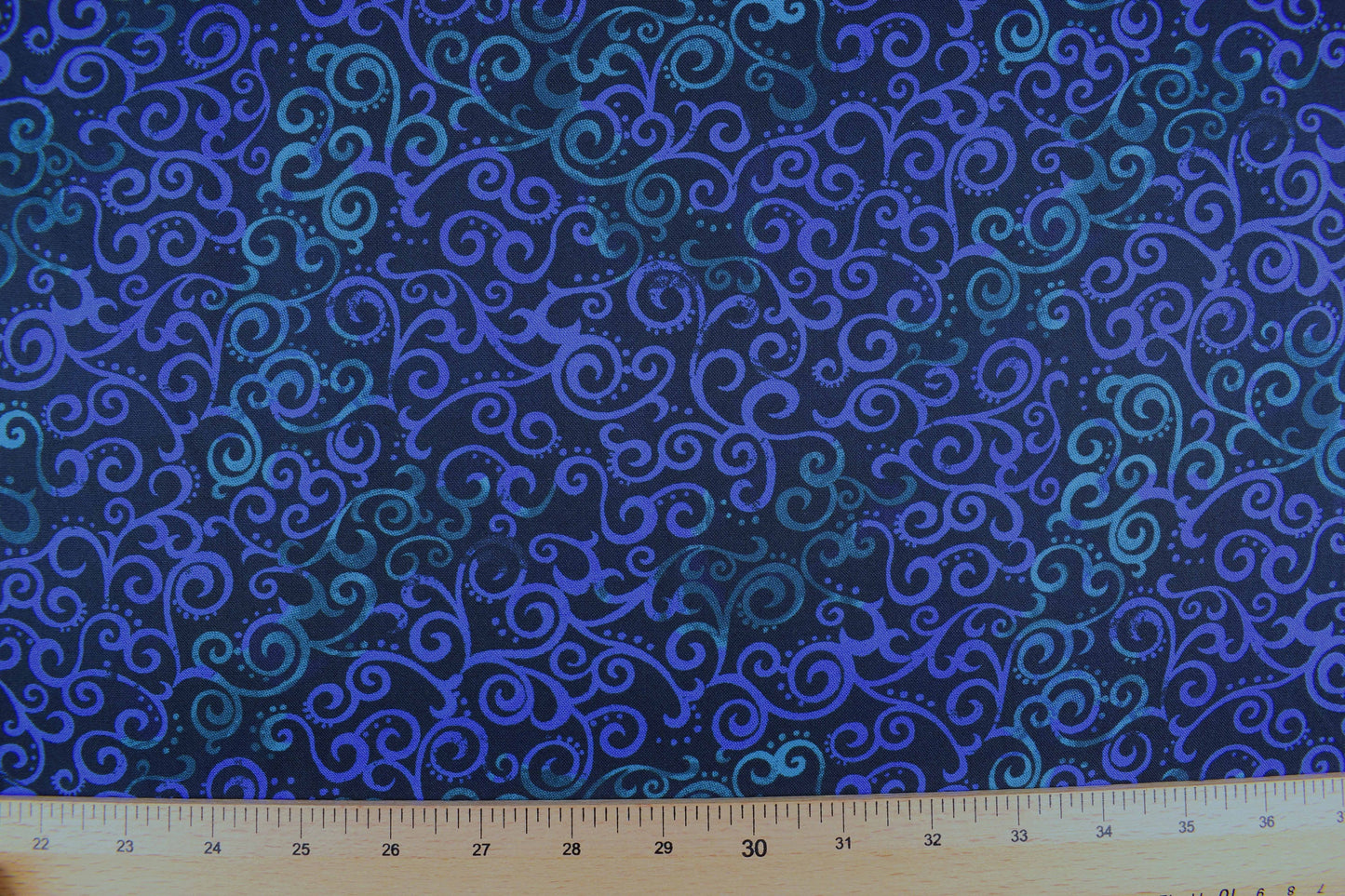 Tonal Navy Extra wide quilt backing fabric, cotton quilting fabric, Ombre Scrolls, price per half metre The Quilt Sanctuary