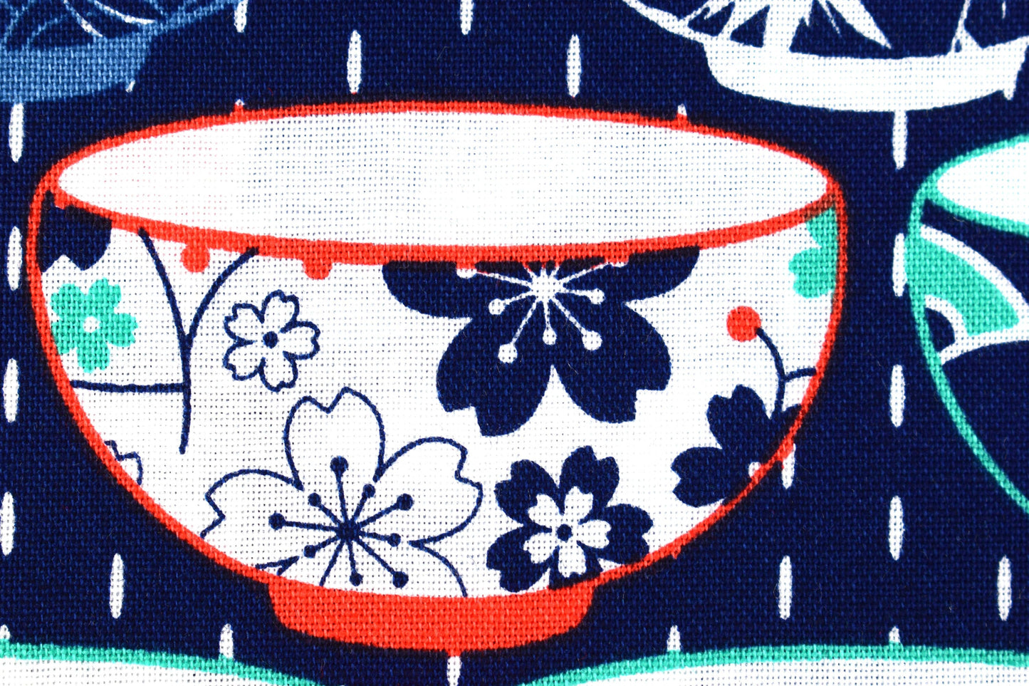 Rice bowl fabric, oriental cotton quilting fabric, Kyoto Stuart Hillard - Price by the Half Metre The Quilt Sanctuary