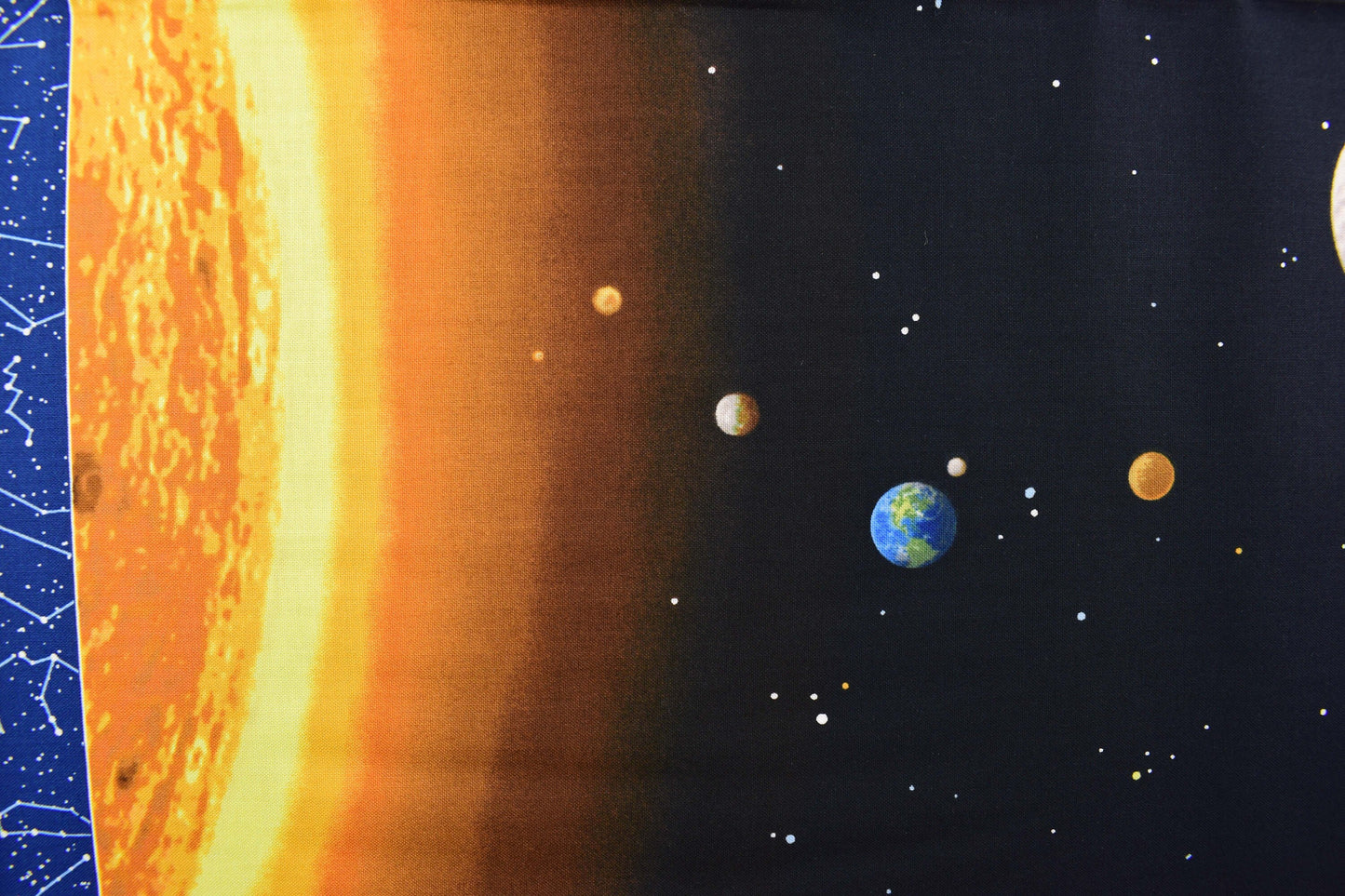 Space station fabric panel, quilting panel, Planetary Mission, Studio E The Quilt Sanctuary