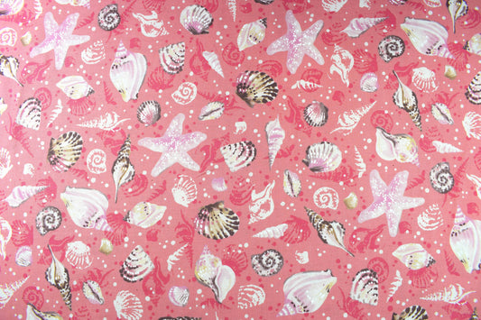 starfish and Shell Fabric, cotton quilting fabric, Sunset Coast - Price by the Half Metre The Quilt Sanctuary