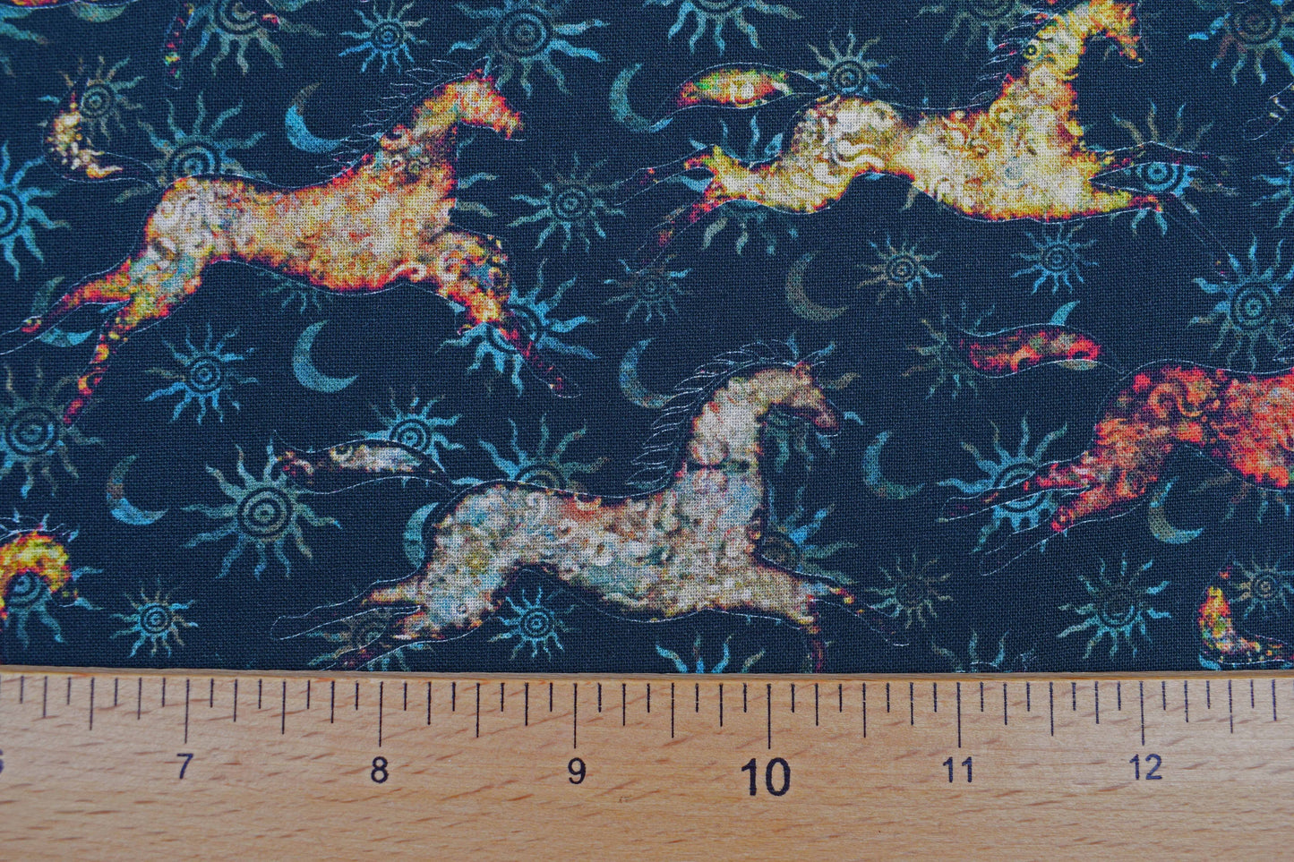 horse fabric, native american fabric, Quilting fabric, cotton fabric, quilting treasures, southwest art, Price by the Half Metre The Quilt Sanctuary