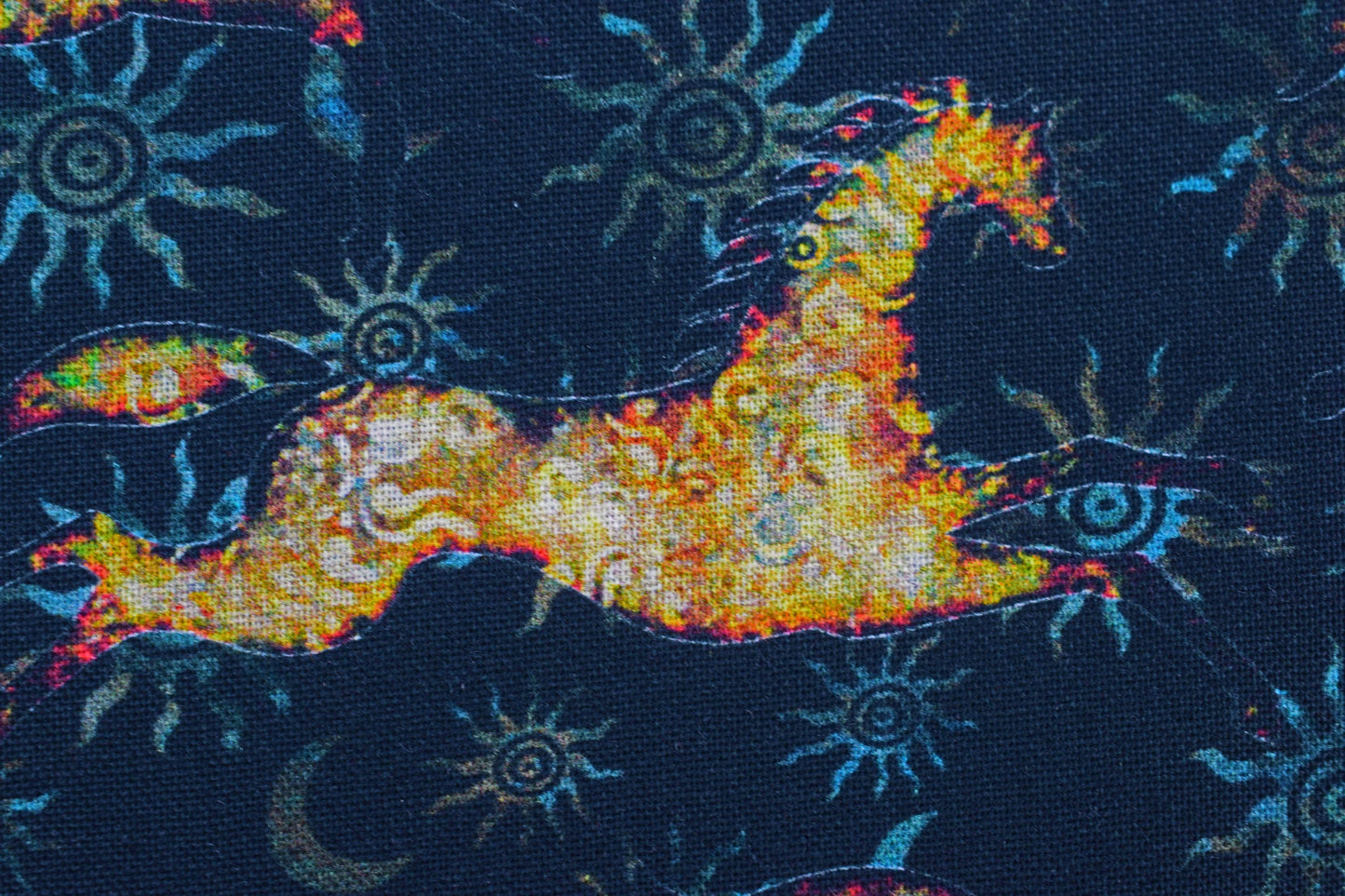 horse fabric, native american fabric, Quilting fabric, cotton fabric, quilting treasures, southwest art, Price by the Half Metre The Quilt Sanctuary