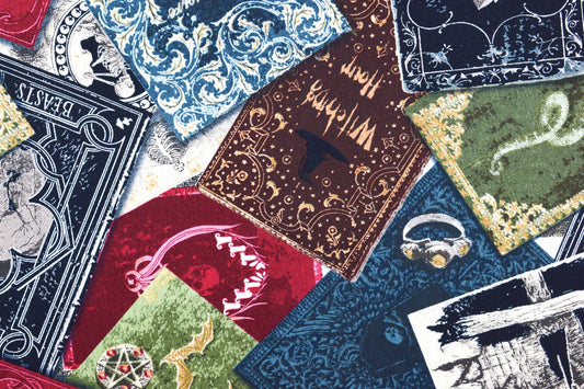 Spell book fabric, Halloween fabric, Quilting fabric, cotton fabric, Wicked Fog - Price per half Metre The Quilt Sanctuary