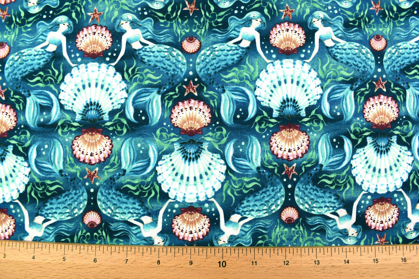 Mermaid Fabric, cotton quilting fabric, Sunset Coast - Price by the Half Metre The Quilt Sanctuary