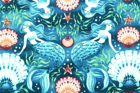 Mermaid Fabric, cotton quilting fabric, Sunset Coast - Price by the Half Metre The Quilt Sanctuary