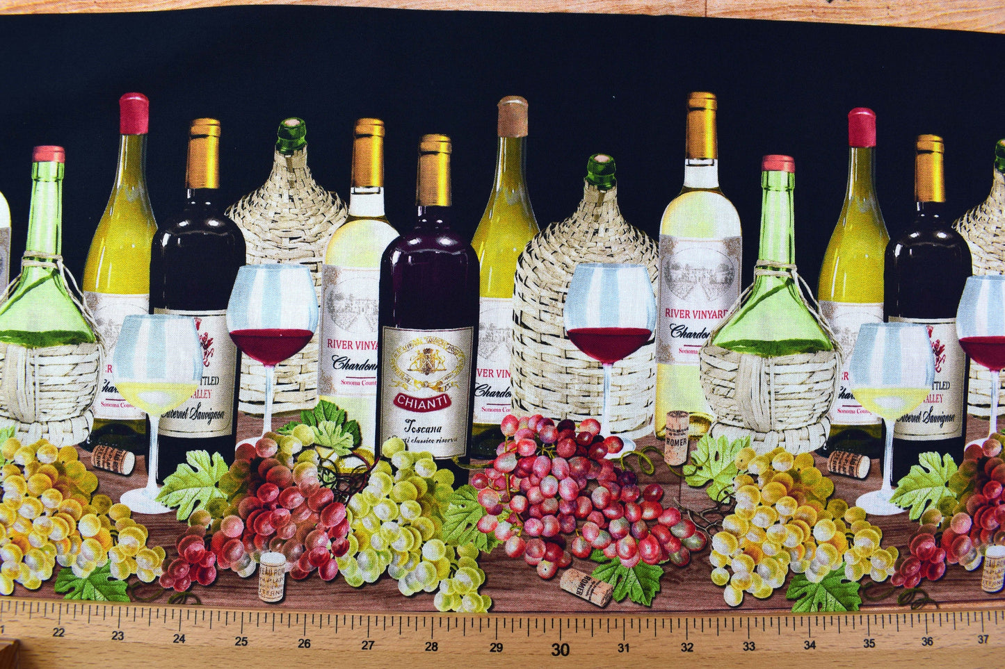 Wine Tasting Fabric, Quilting fabric, cotton fabric - Price by the Half Metre The Quilt Sanctuary
