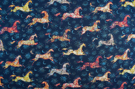 horse fabric, native american fabric, Quilting fabric, cotton fabric, quilting treasures, southwest art, Price by the Half Metre The Quilt Sanctuary