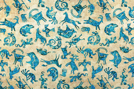 Native american fabric, Quilting fabric, cotton fabric, quilting treasures, southwest art, Price by the Half Metre The Quilt Sanctuary
