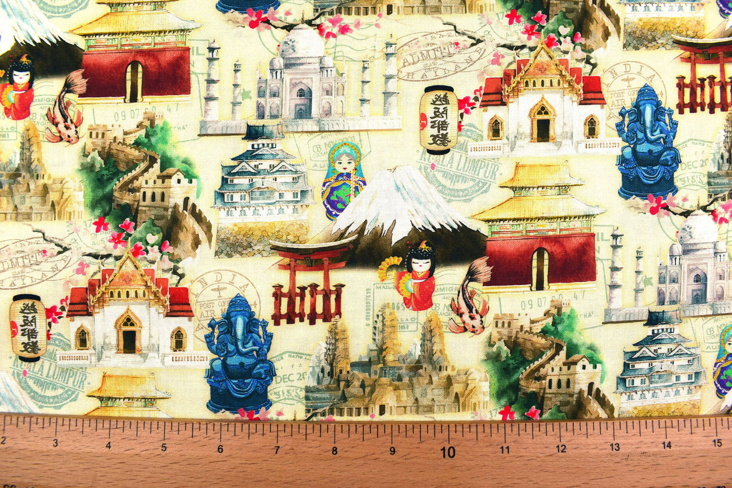Wonders of Asia fabric, Quilting fabric, cotton fabric, oriental fabric - Price per half Metre The Quilt Sanctuary