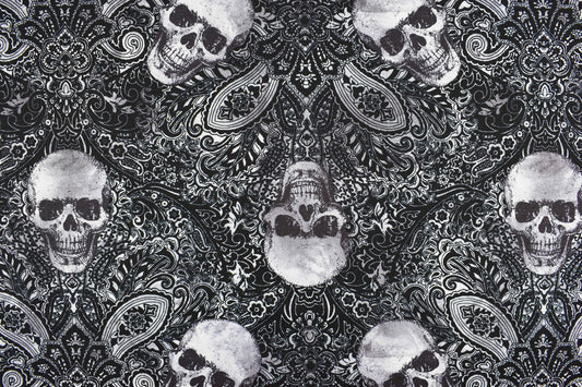 Skull fabric, Halloween fabric, Gothic horror fabric, Quilting fabric, cotton fabric, Wicked Fog - Price per half Metre The Quilt Sanctuary
