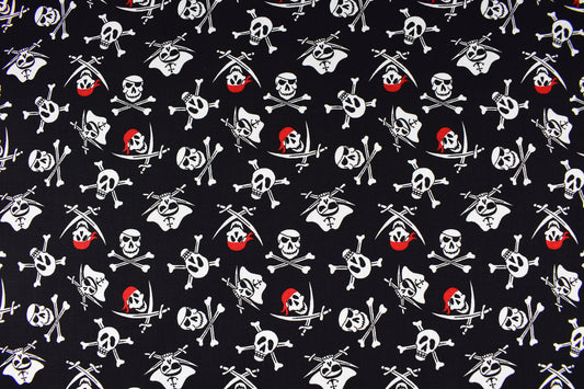 Jolly Roger fabric, quilting fabric, Pirates tale, Riley Blake Design - Price by the Half Metre The Quilt Sanctuary