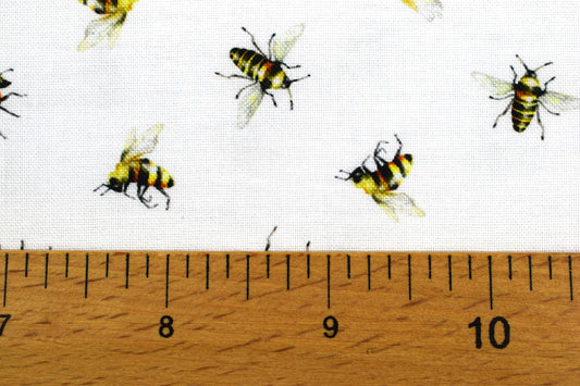 Tossed Bees fabric, quilting fabric, Scented Garden by Deborah Edwards, Price by the Half Metre The Quilt Sanctuary