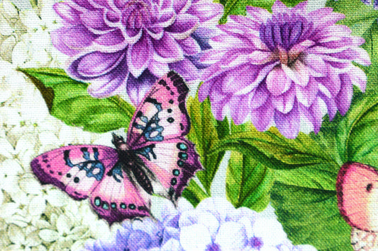 Packed floral fabric, hydrangea quilting fabric, Scented Garden by Deborah Edwards, Price by the Half Metre The Quilt Sanctuary